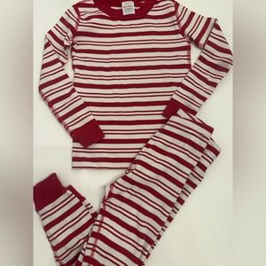 Hanna Andersson Red and White Striped Pajama Set size 110
